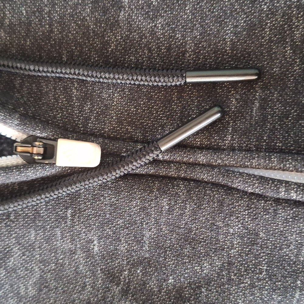 Adidas Gray Full Zip Hoodie with drawstring L - Picture 3 of 10